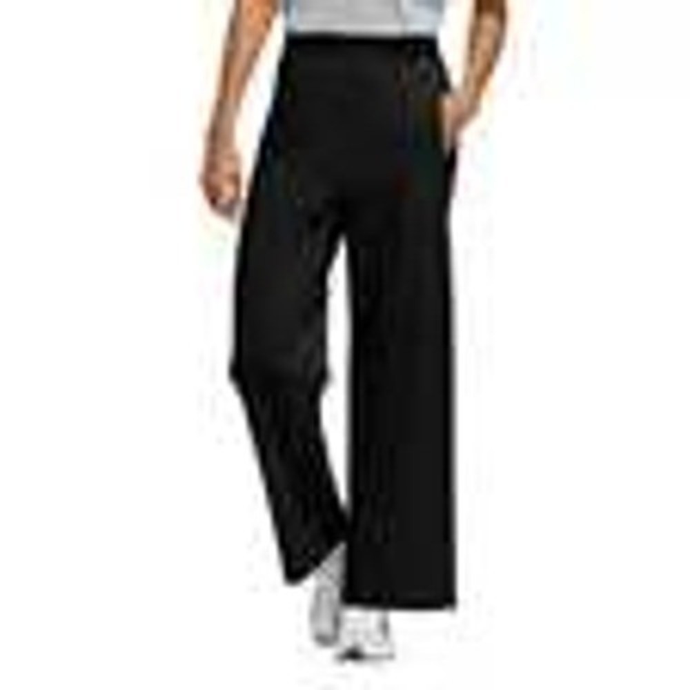 Adidas Womens Active Pant Black - L‎ - Wide Leg Elastic Waist Pockets 1893620